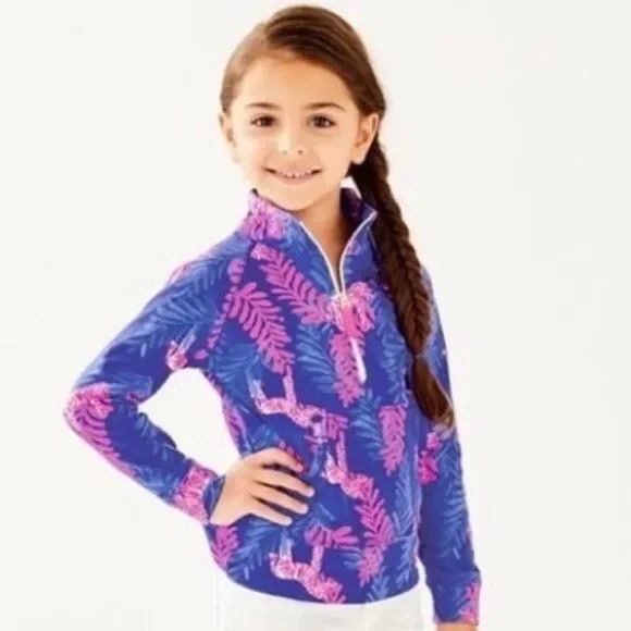 Lilly Pulitzer UPF 50+ Skipper Popover Royal Purple Dazzle Size XL Girls - Picture 1 of 8